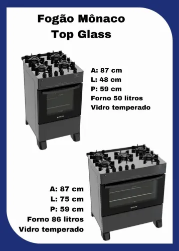 Fogão Atlas Mônaco Top Glass