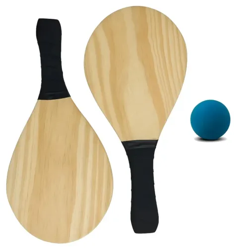 Kit frescobol 2 Raquetes + 1 bola + bag de guardar