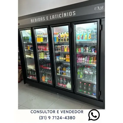Expositor Auto Serviço Refrigerado 4 Portas Polar
