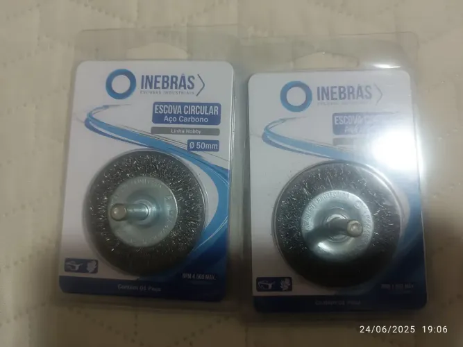 Duas EscovasCircular Aço Carbono Ø50mm - Inebrás