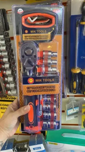 Jogo de Soquetes 1/2'' DR Chrome Vanadium MIK TOOLS - 47 Peças