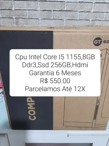 CPU INtel Core I5,8GB DDr3,SSD 256GB - Garantia.