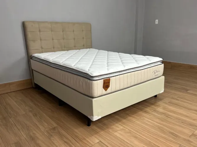 Combo Base + Colchão Bali Molas Ensacadas Queen - 158x198x28 Produto Novo 