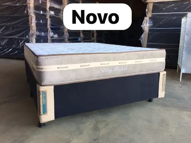 Cama box suporte e colchão novo