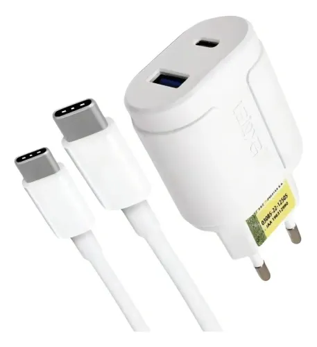 Carregador Celular Turbo USB e Tipo-C para Tipo-C 5.1A