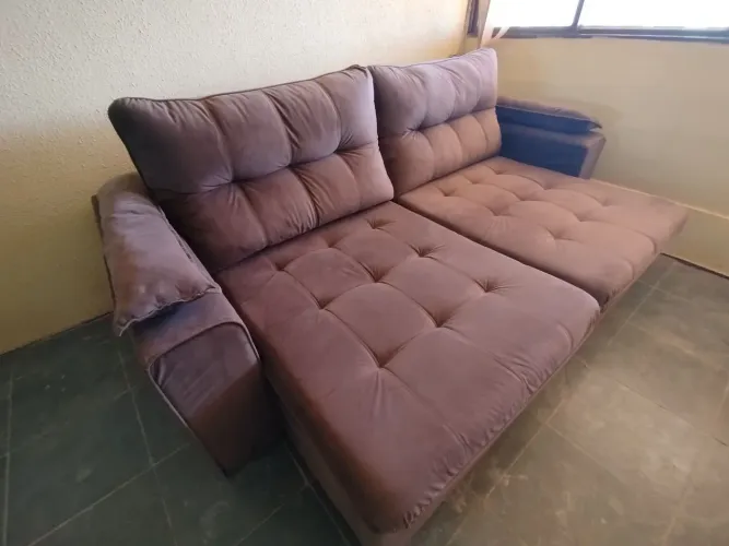 Sofá retrátil 2,5m Atlântida Móveis 