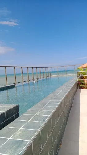 Flat Pé Na Areia Mobiliado em Cabedelo vista Mar Definitiva Piscina Cobertura