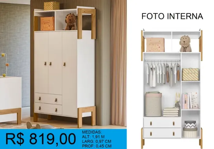 Guarda roupa infantil de otima qualidade - entrega gratis