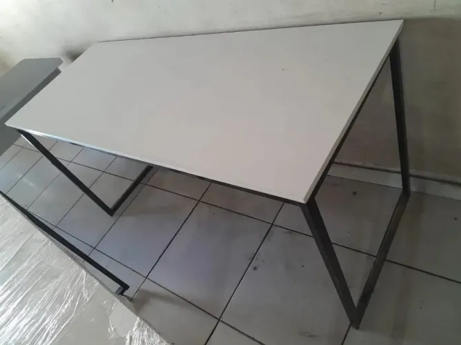 Promoção de mesa industrial branca mdf