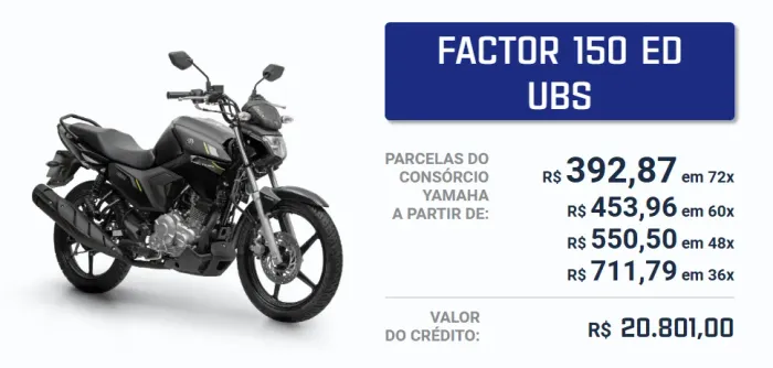 A nova Yamaha Factor 150 é a moto ideal pra quem procura uma companheira fiel no dia a dia