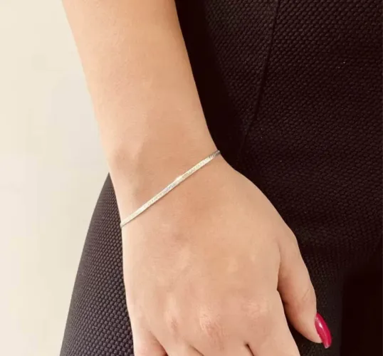 Pulseira Feminina Laminada 2mm Prata 925