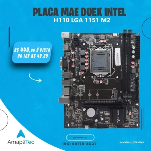 Placa Mãe Duex H110 M2 Chipset H110 Intel Lga 1151 Matx Ddr4