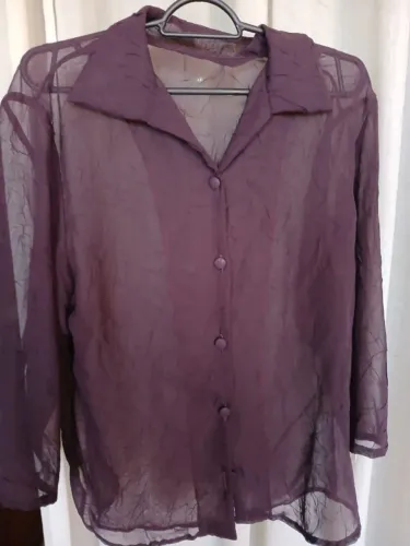 Conjunto crepe de seda regata e camisa tam.G - novo