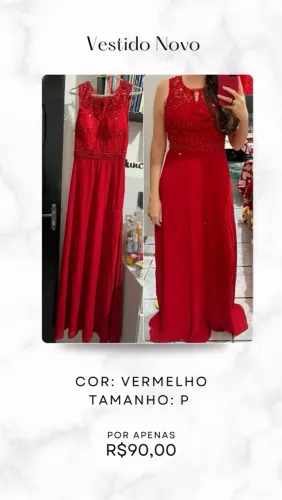 Vestido Vermelho Novo - Tamanho P