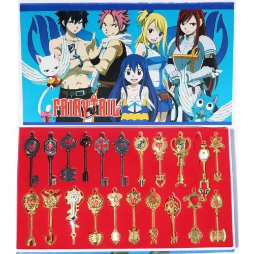Conjunto De Chaves E Chaveiros Fairy Tail Lucy Golden Zodiac