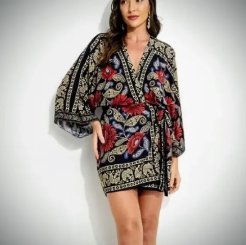 Vestido curto valentina ,viscose creponada -Farm-p