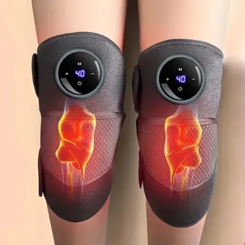 Massageador Aquecido para Joelho Cotovelo e Ombro 3 em 1 Vibrações Ajustáveis 5 Modos