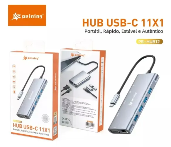 Hub USB-C 11 em 1 - Portátil, Rápido, Estável e Autêntico