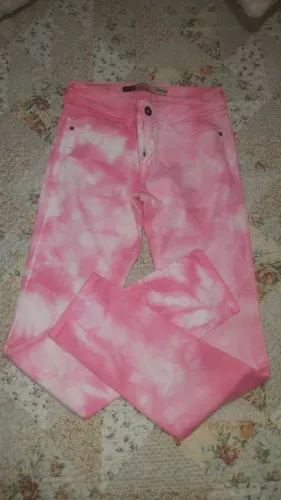 Calça Jeans Tie Dye Rosa Hering