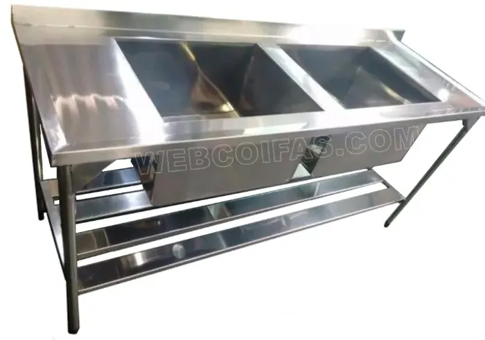 Pia industrial em inox, Sob Medida, com e sem prateleira, Direto da fabrica