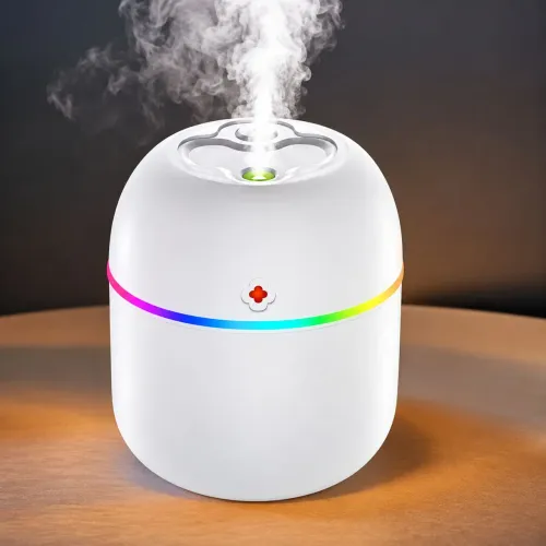 Umidificador Portátil - 220ml  com Luzes LED Coloridas - USB