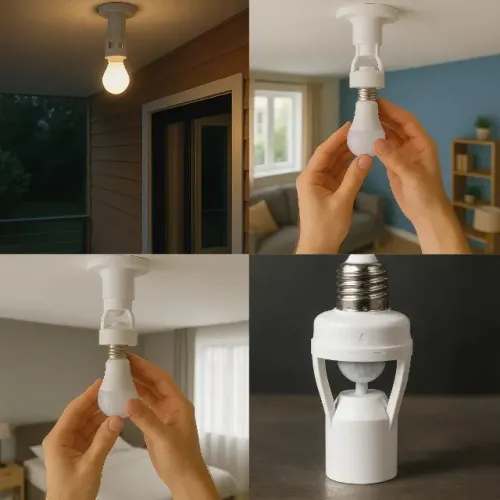 Sensor de Movimento E27 para Lâmpadas Bivolt 110V/220V Máx. 60W