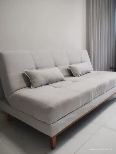 Sofá cama linho cinza