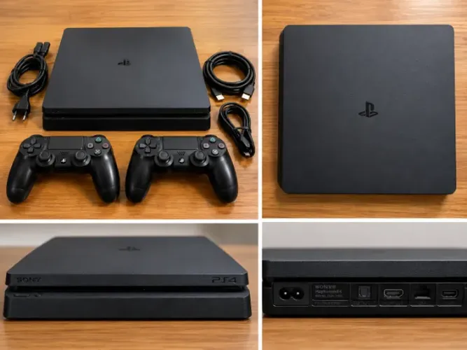 PS4 Slim 1TB + 2 Controles - Completo e Funcionando Perfeitamente