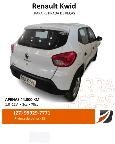 Renault kwid 44 km rodados para retirada de peças