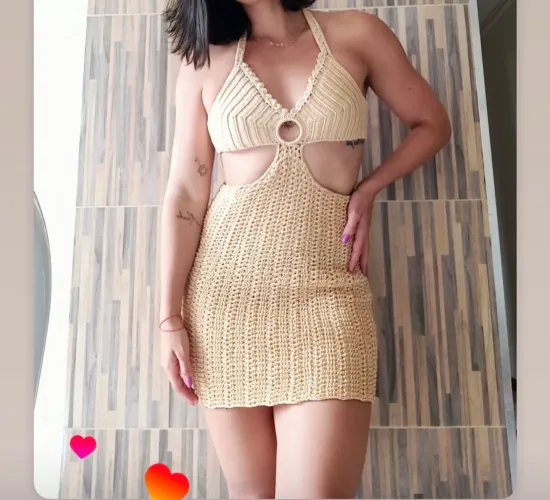 Vestido em crochê