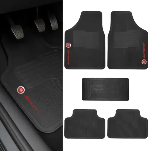 Kit Jogo Tapete Automotivo Carro Borracha Logo Fiat 