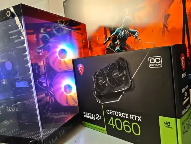 Pc gamer Ryzen 5 5500, RTX 4060 8GB, 16GB ram DDR4, gabinete aquário, parcelo no cartão 