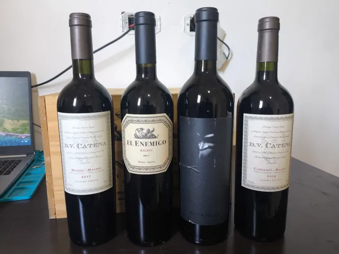 Lote 4 unidades vinho argentino Dv Catena - Alma negra - El Enemigo 2017/18