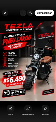 SCOOTERS ELÉTRICAS!!EM ATÉ 48X BOLETO OU CRÉDITO CLT!!!respondemos somente WATS