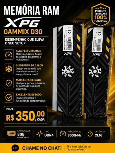 Memória DDR4 XPG 8GB TUF GAMING ALLIANCE