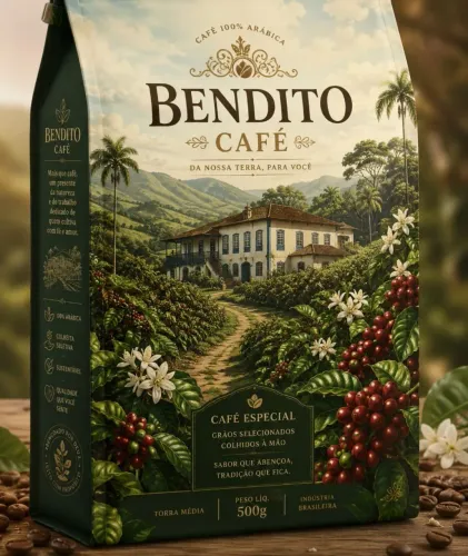 Café 100% Arábica puro torrado  em grãos e moído 