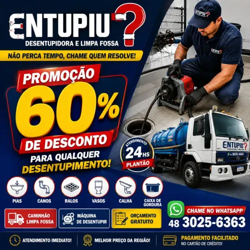Desentupidora 60% desconto