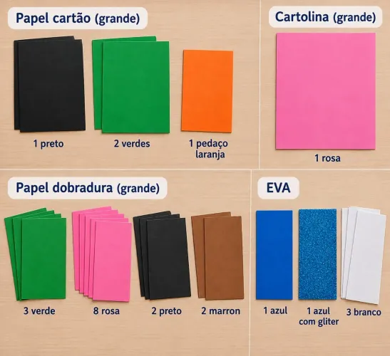 Kit de papéis coloridos e EVA