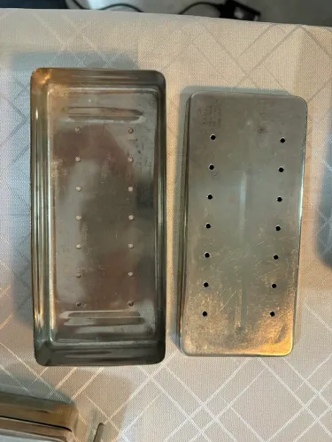 3 Estojos perfurado inox 18 x 8x 3 cm