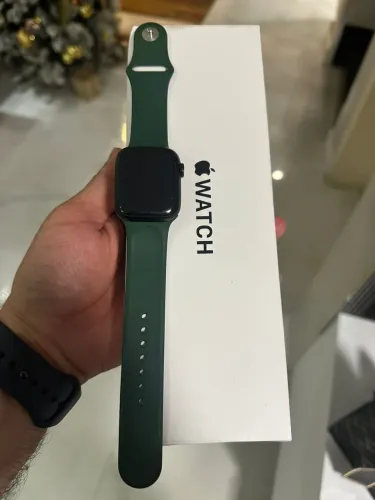 Apple Watch Serie 7 41mm con Pulseira Silicone Cor Verde