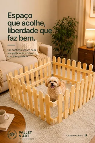 Cercado Pet de Pallet Pinus Sob Medida