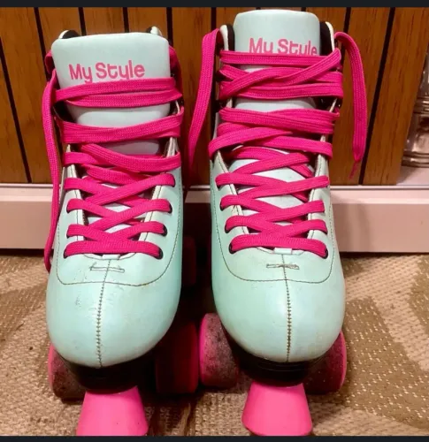 Patins my stily verde água 4 rodas tamanho 37