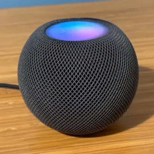 HomePod mini Apple cinza-espacial (A2374) + fonte original 20W