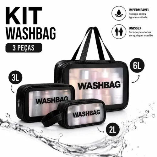Kit 3x Necessaires Bolsa Viagem Mala Organizador De Objetos