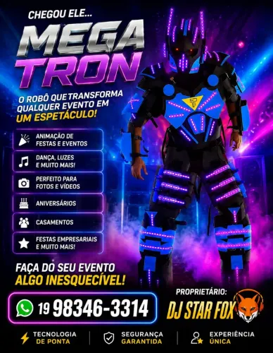 Robo de led para sua festa