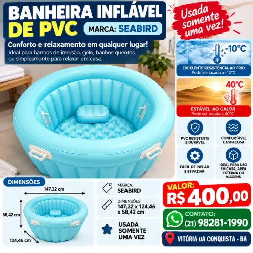 Banheira inflável de PVC