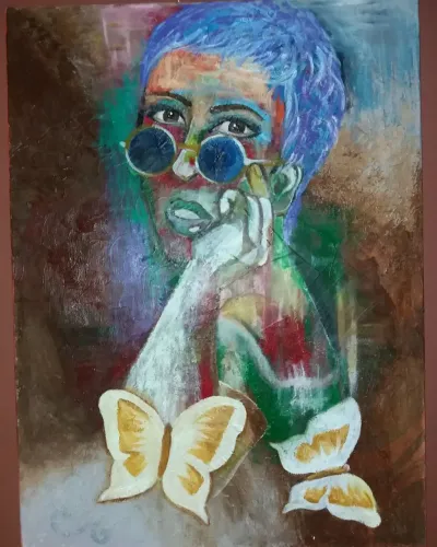 Quadro|Acrílica sobre tela|Pintura Autoral Ela é da Paz.| 60cmx80cm