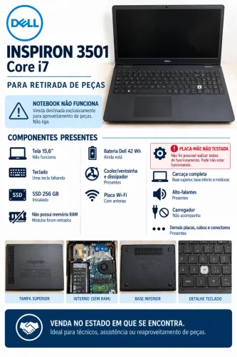 Computador Dell retirada de peças