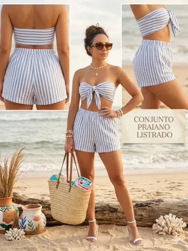 ? Conjunto listrado novinho, nunca usado!