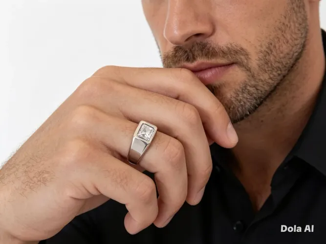 Anel masculino classic prata/ouro.